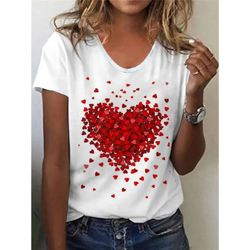 Heart Print T-Shirt Twirly Threads
