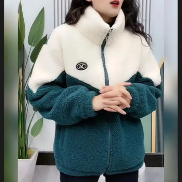 Thickened Lamb Fleece Long Sleeve Mid Length Twirly Threads