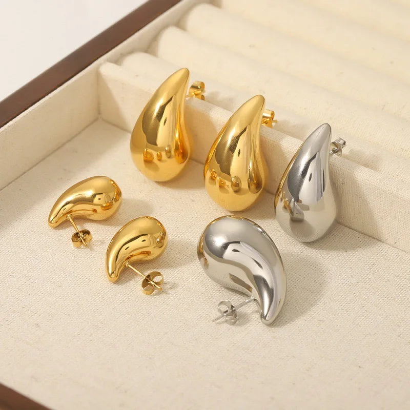 Vintage Chunky Water Drop Earrings Twirly Threads