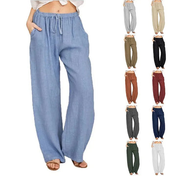 Women's Cotton Linen Pants Twirly Threads
