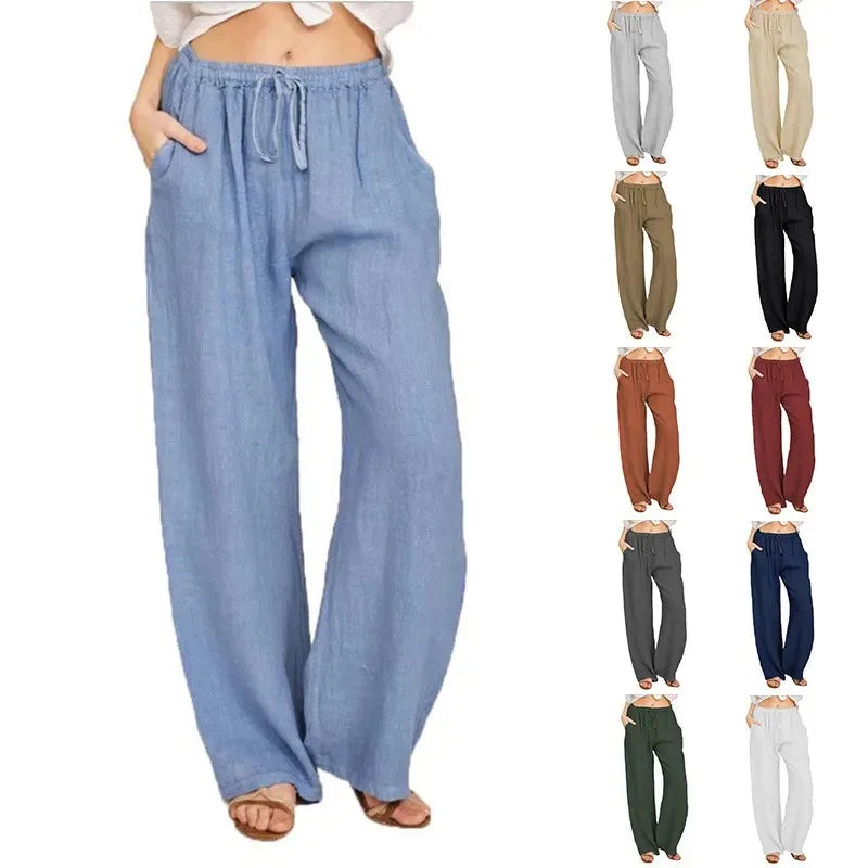 Women's Cotton Linen Pants Twirly Threads