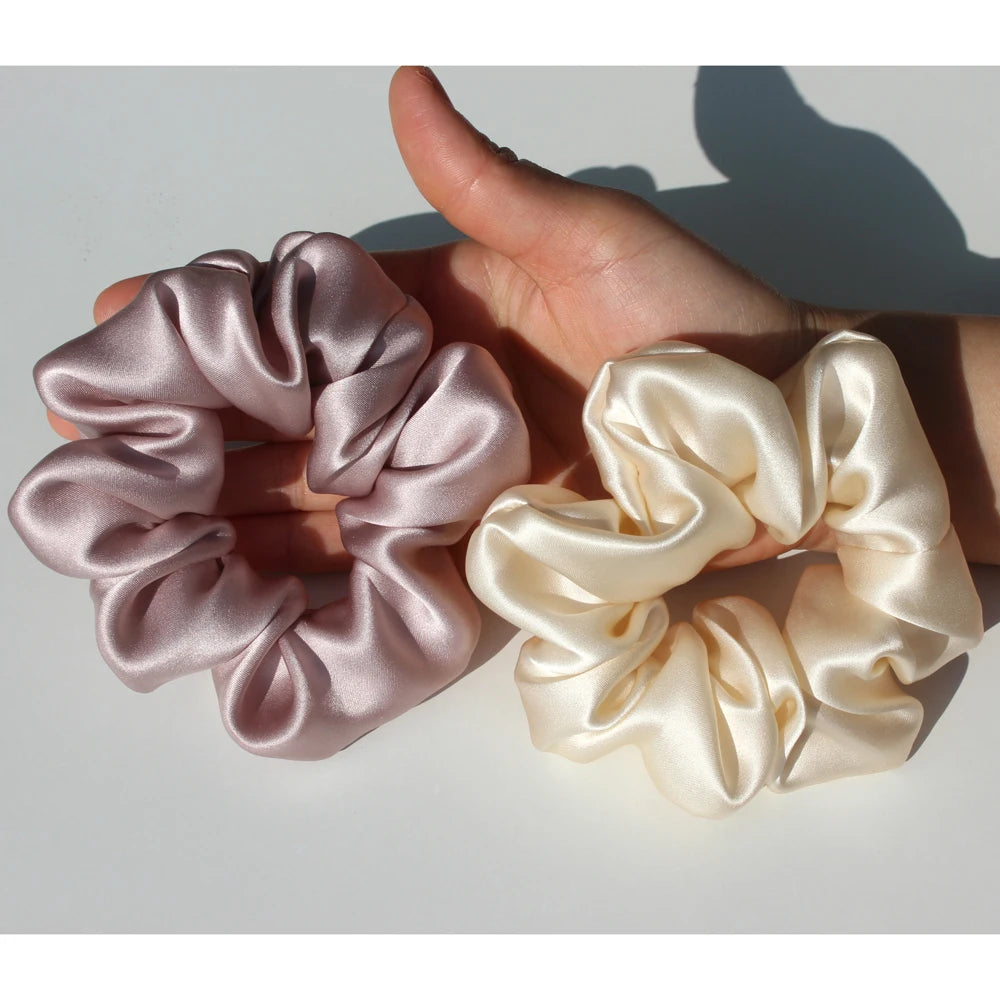 100% Pure Mulberry Silk Large Scrunchies Twirly Threads