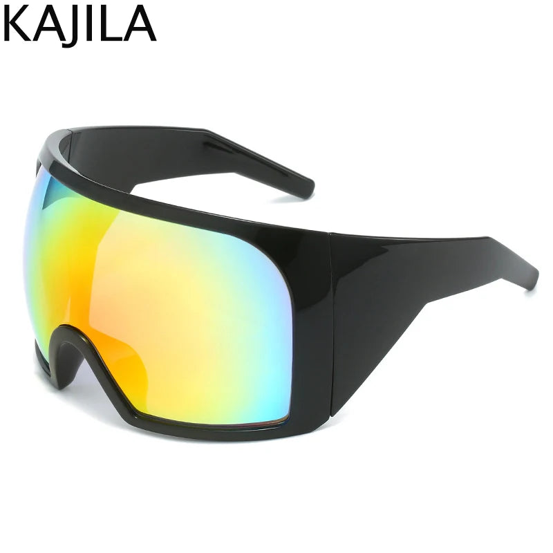 Oversized Punk Shield Sunglasses Twirly Threads