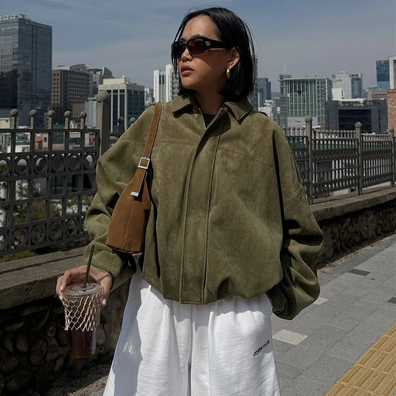 Bomber Jacket Sleeve Suede Jacket Twirly Threads