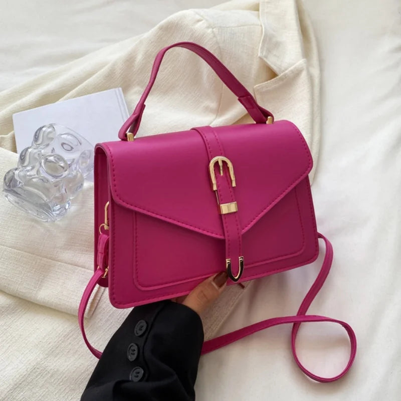 Crossbody Bag with Top Handle and Flap Twirly Threads