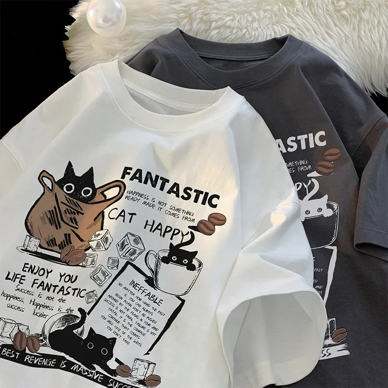 T Shirt Pullover Oversize Korean Cartoon Twirly Threads
