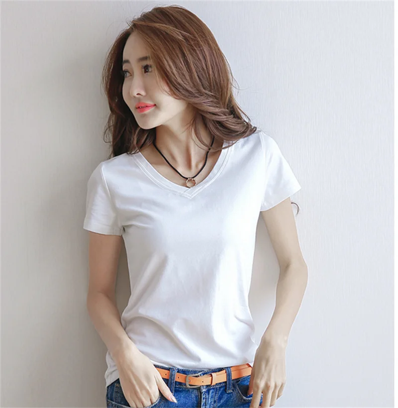 T-shirt Black V-Neck Short Sleeve Tee Twirly Threads