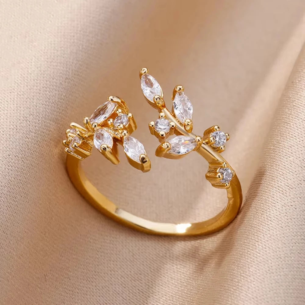 Luxury Zircon Rings Twirly Threads