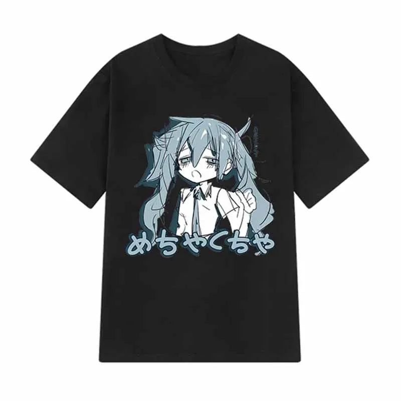 Japanese Y2K Anime Women T-shirt Twirly Threads