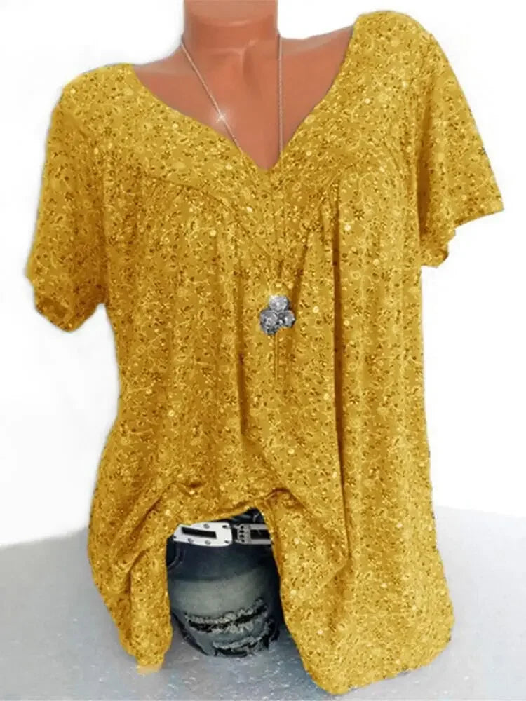 Sleeveless Long Tank T-Shirt V-Neck Twirly Threads