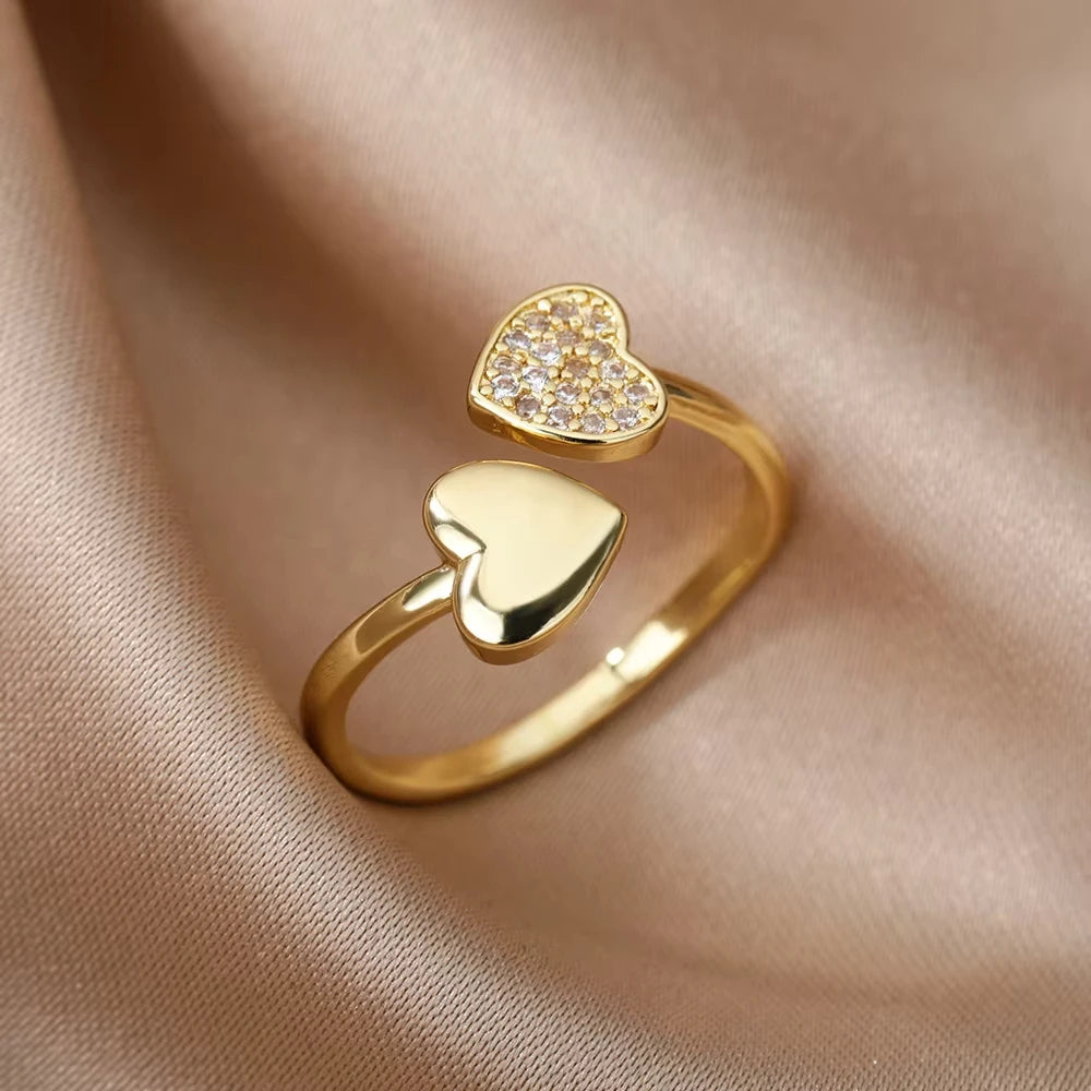 Luxury Zircon Rings Twirly Threads
