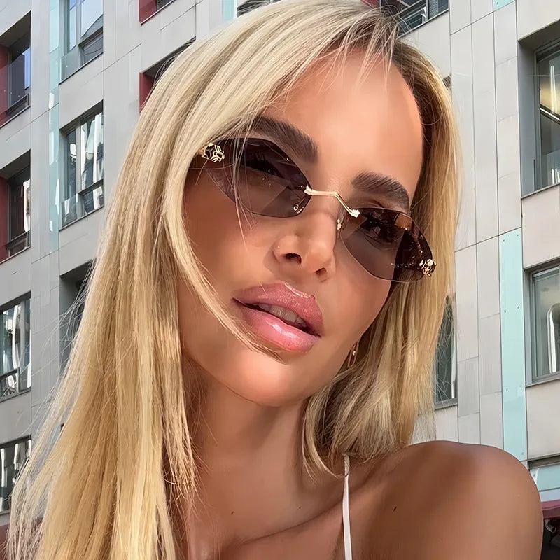 Frameless Rhombus Women's Sunglasses Twirly Threads