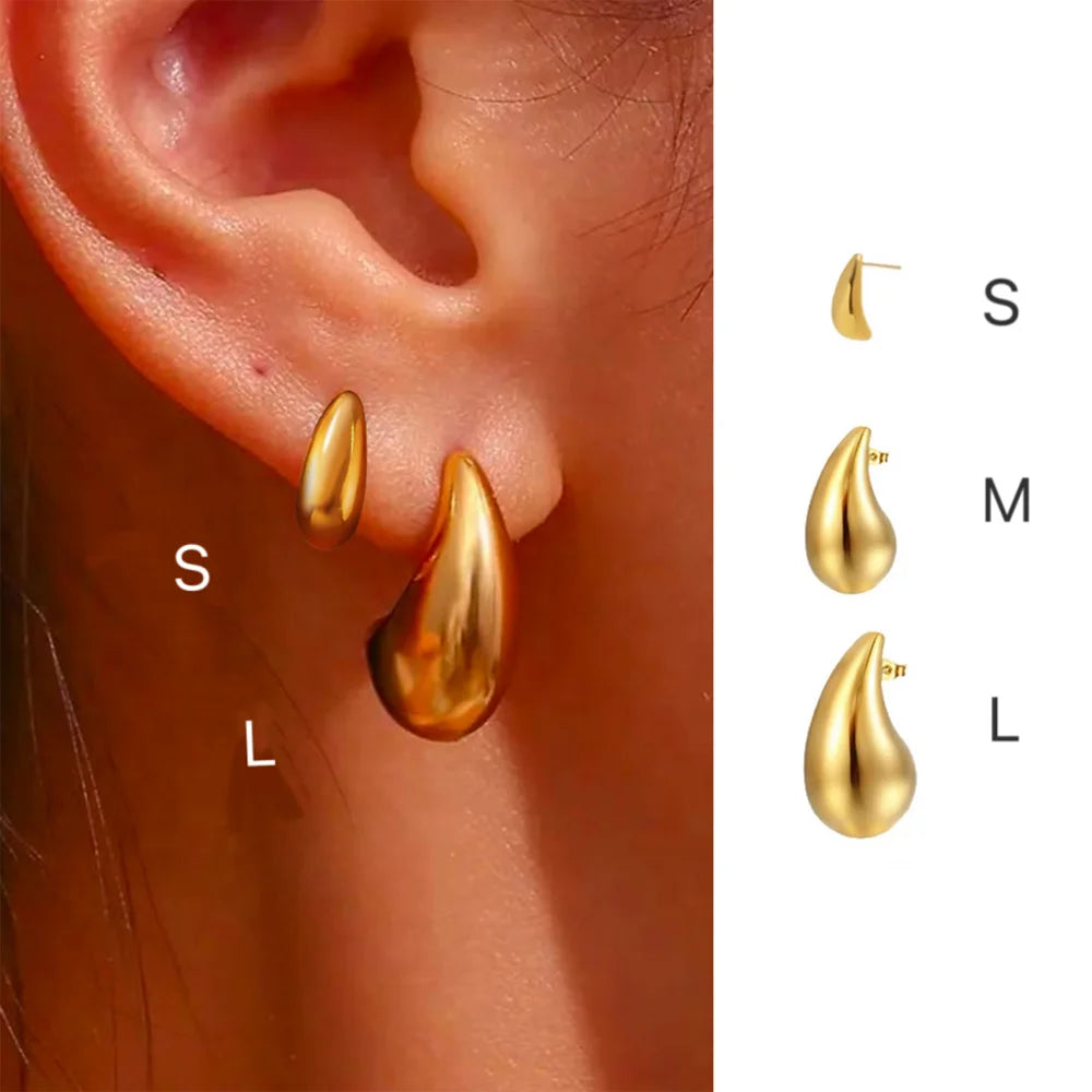 Vintage Chunky Water Drop Earrings Twirly Threads
