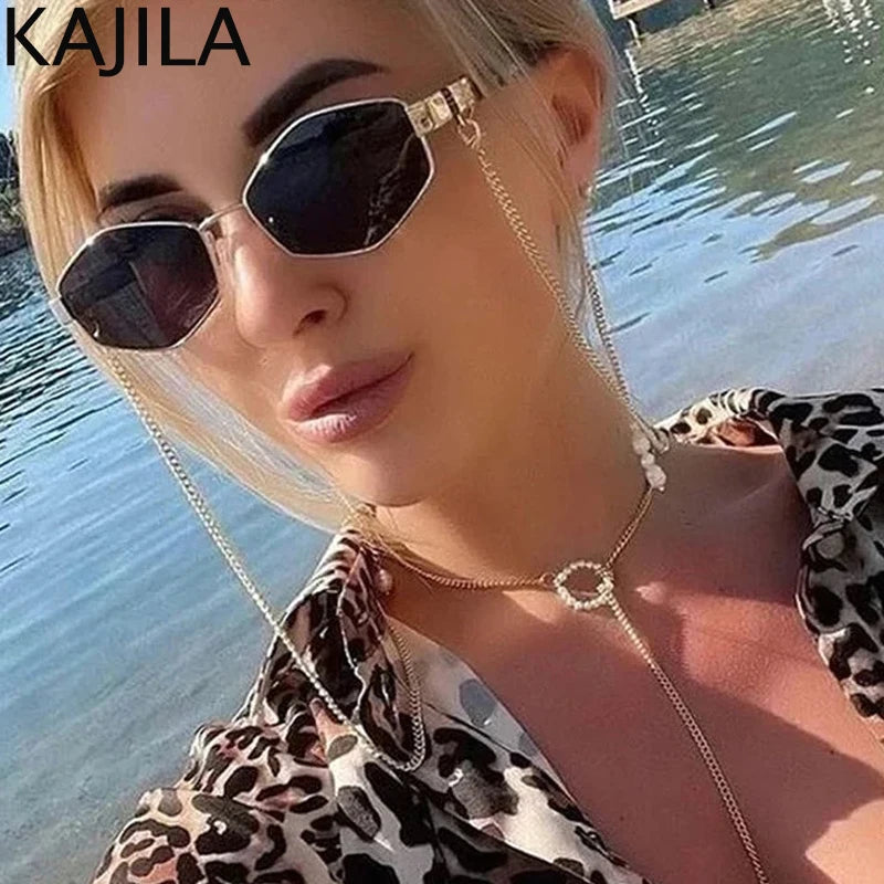Sexy Small Frame Hexagon Sunglasses Twirly Threads