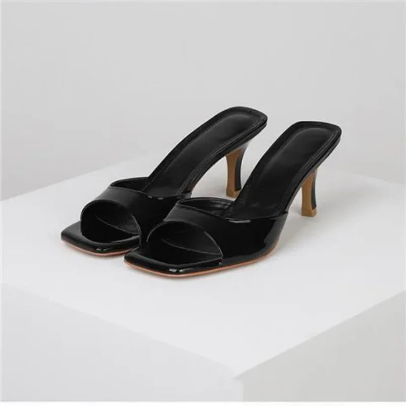 High Heel Sandals Square Toe Open Toe Twirly Threads