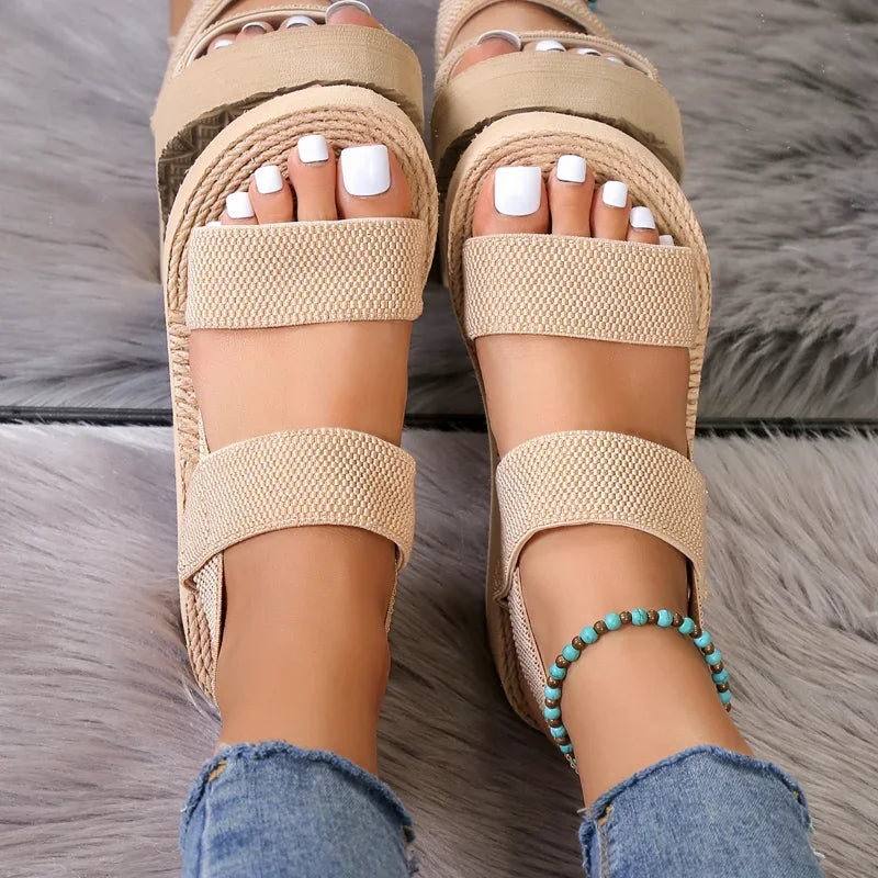 Slingback Wedge Sandals Twirly Threads