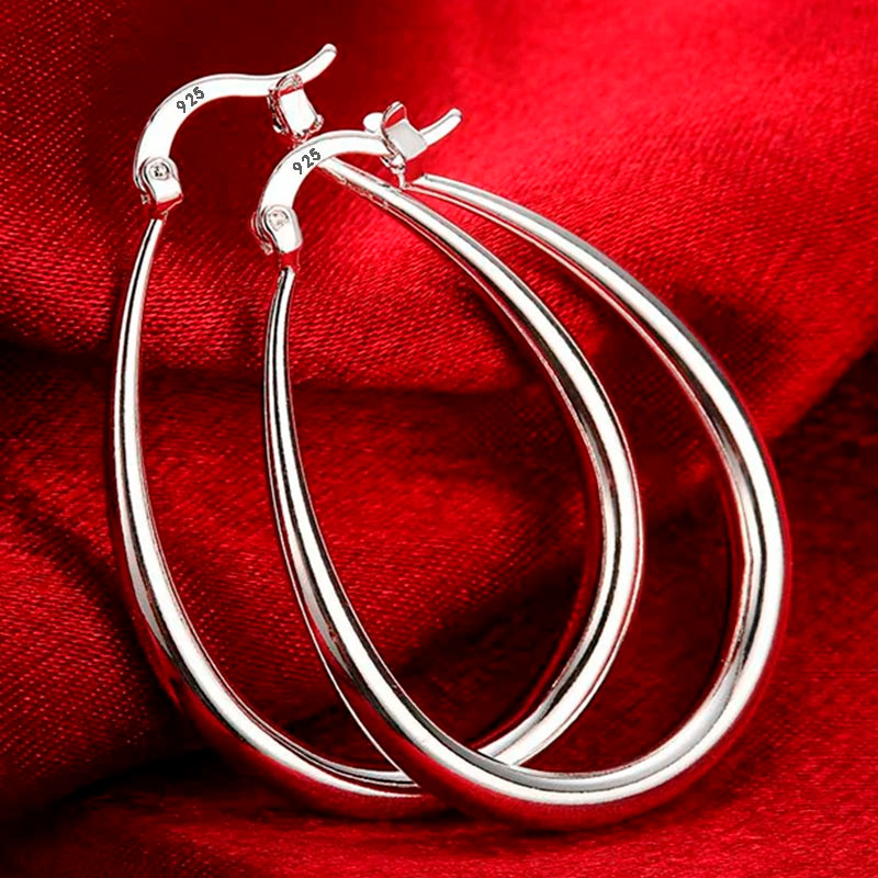 Smooth Circle Big Hoop Earrings Twirly Threads