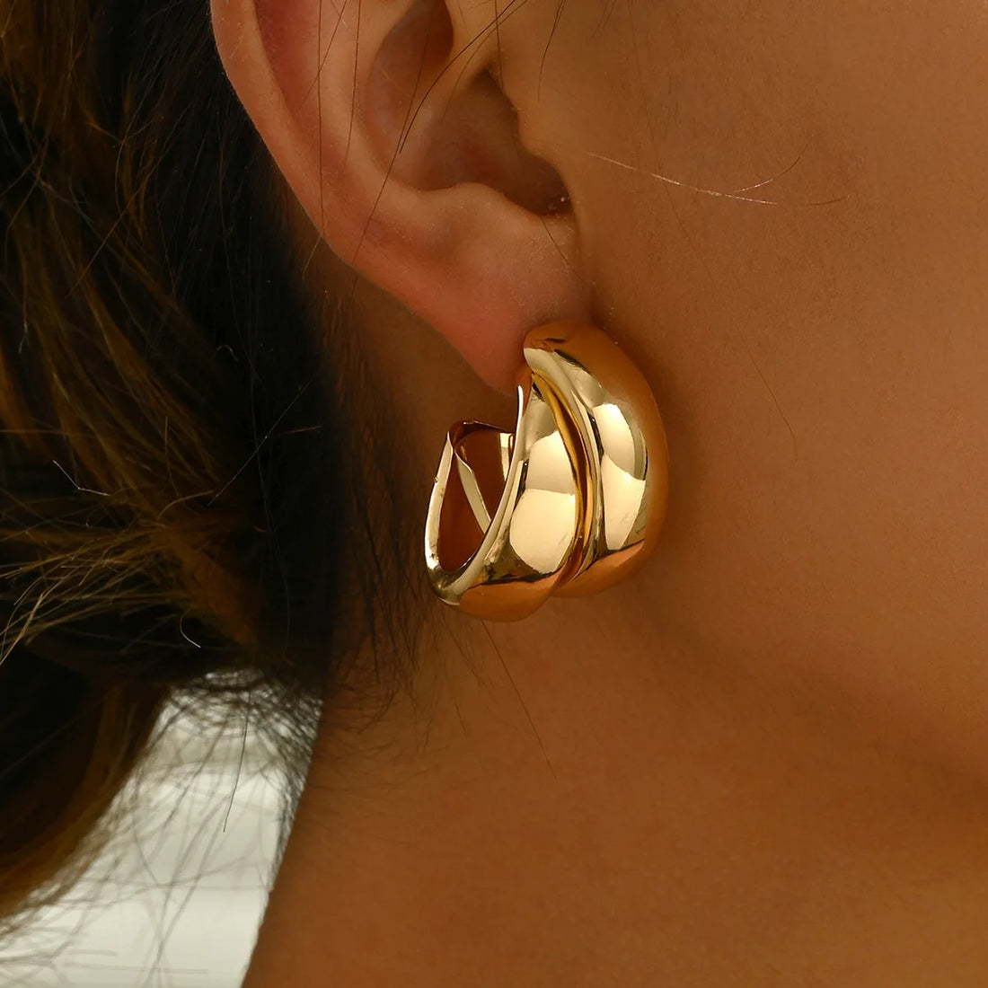Hoop Earrings Twirly Threads