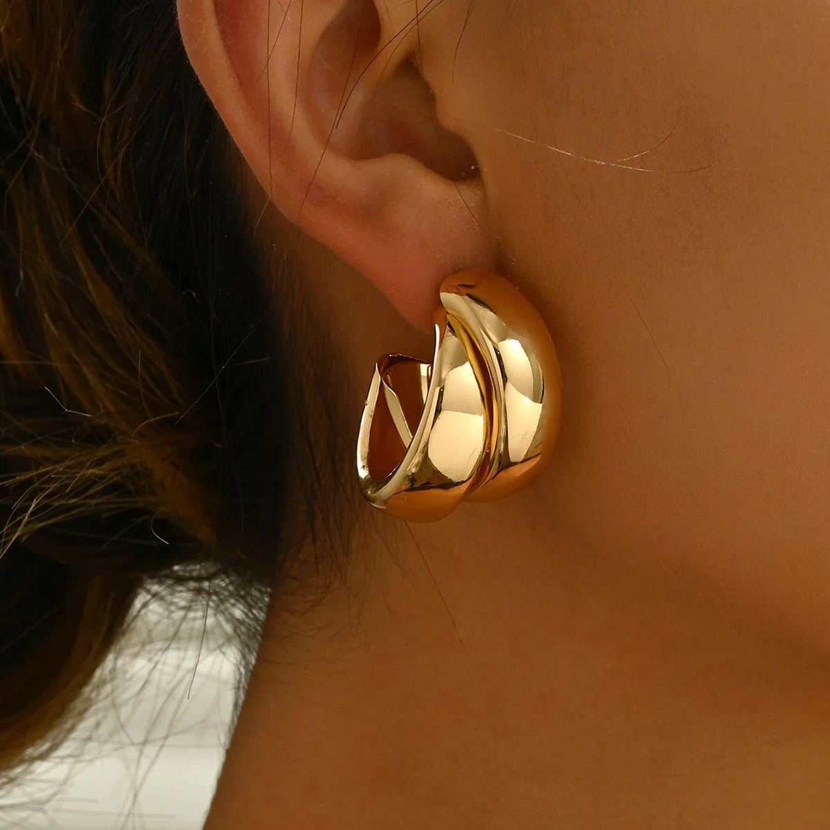Hoop Earrings Twirly Threads