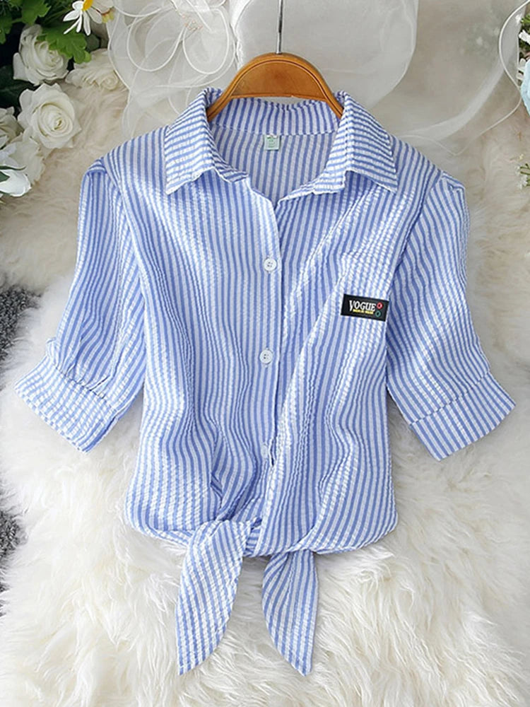 Chiffon Blouse Short Sleeve Casual Shirt Twirly Threads