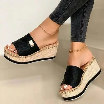High Heel Sandals Thick Bottom Casual Slippers Twirly Threads