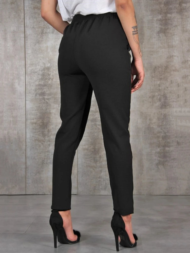 Casual Slim Chiffon High Waist Trousers Twirly Threads