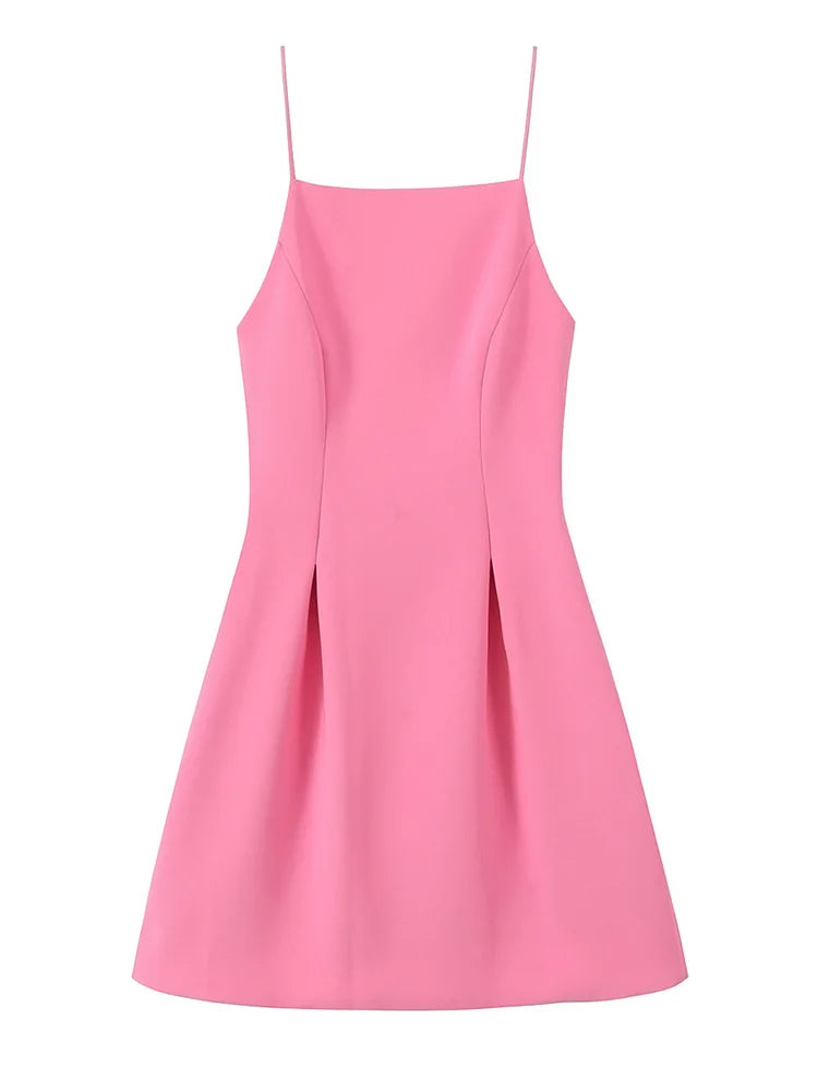 Pink Spaghetti Strap Dress Twirly Threads