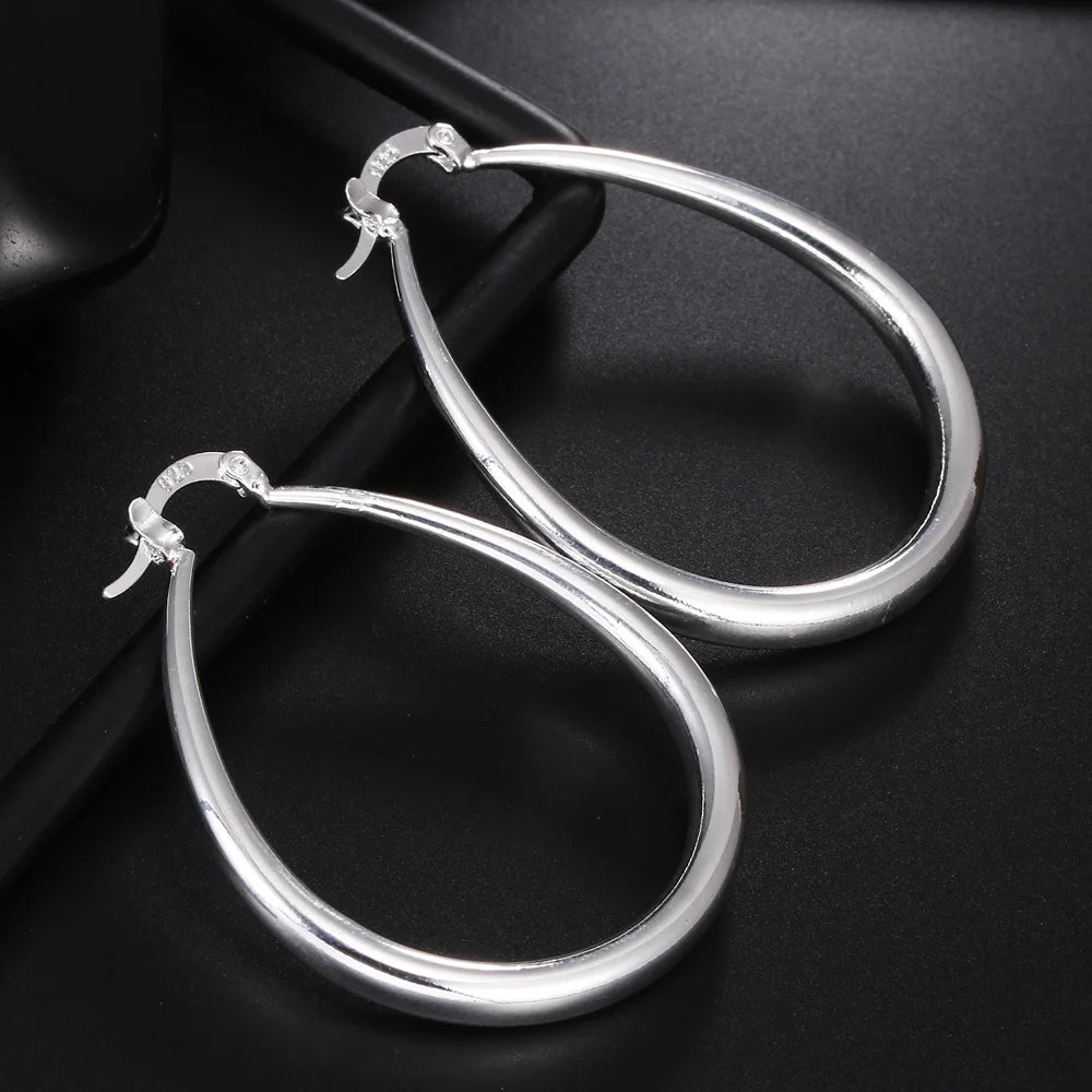 Smooth Circle Big Hoop Earrings Twirly Threads