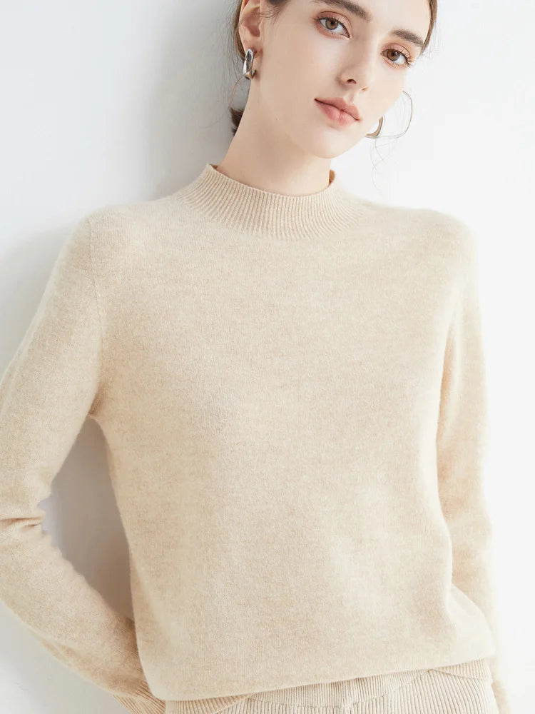 Winter Solid Mock-neck Pullover Sweater Twirly Threads