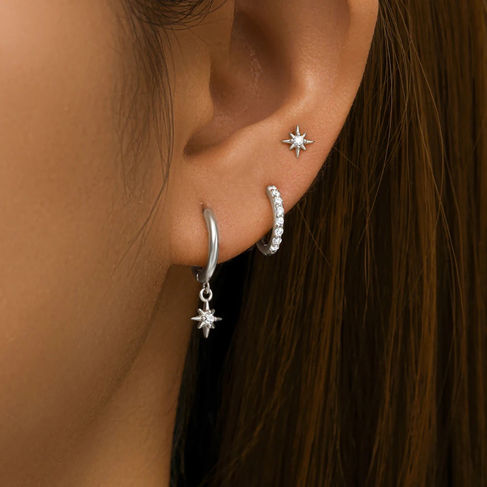 Round Star Drop Earrings Twirly Threads