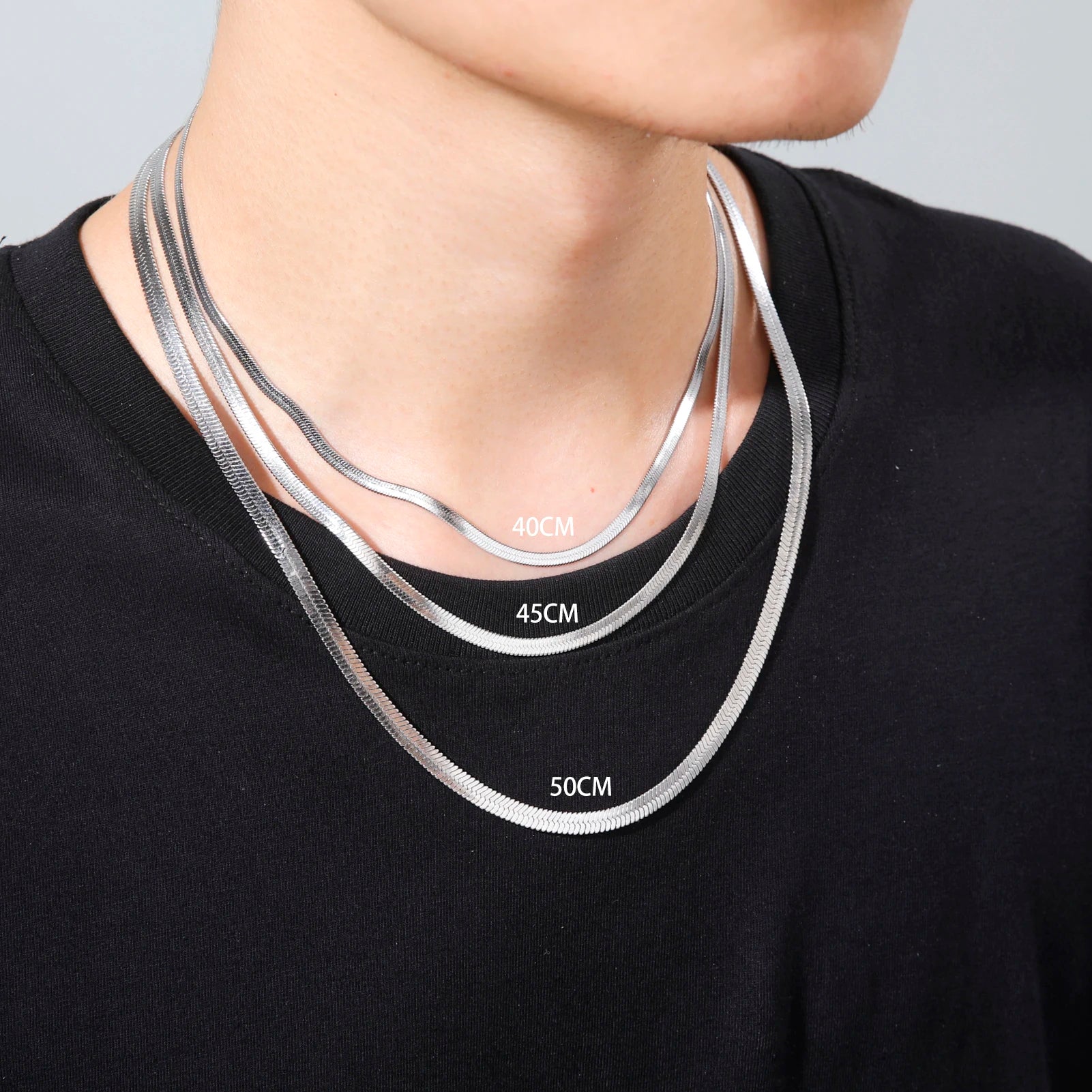 Stainless Steel Snake Chain Necklace Twirly Threads