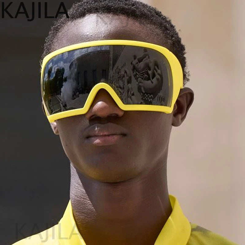 Oversized Punk Shield Sunglasses Twirly Threads