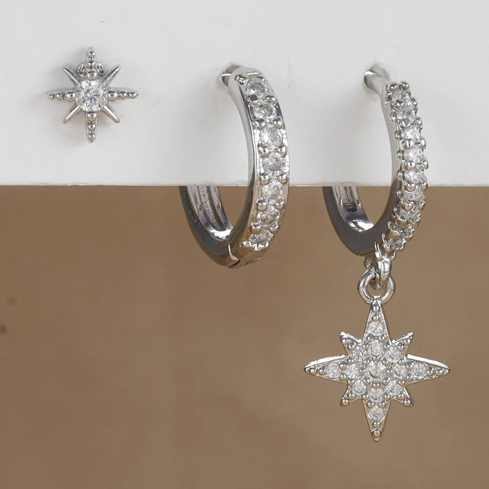 Round Star Drop Earrings Twirly Threads