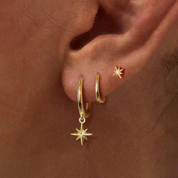 Round Star Drop Earrings Twirly Threads