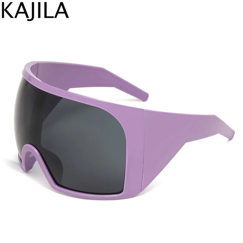 Oversized Punk Shield Sunglasses Twirly Threads