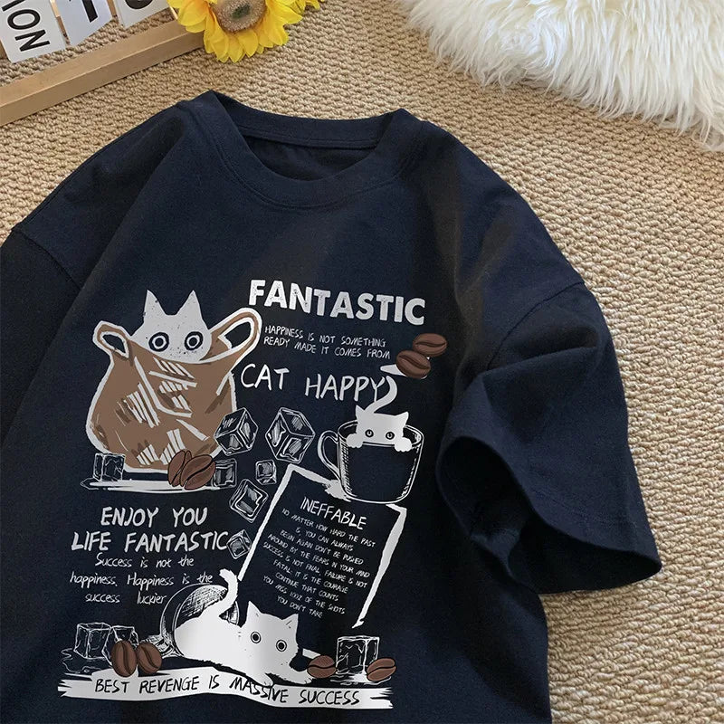 T Shirt Pullover Oversize Korean Cartoon Twirly Threads