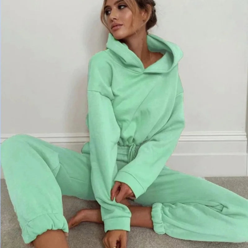 Long-sleeved Sports Casual Suit Waist Two-piece Set Twirly Threads