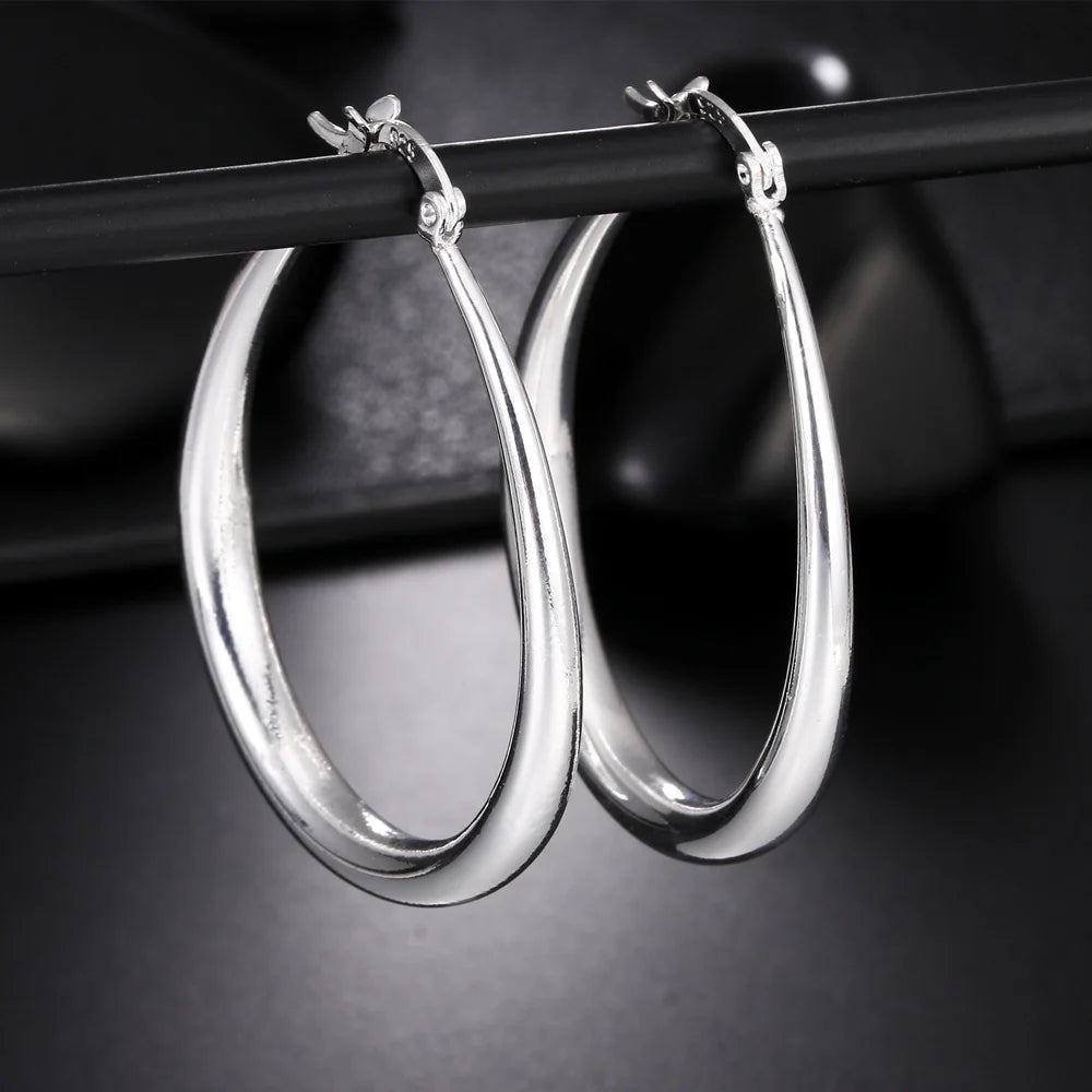 Smooth Circle Big Hoop Earrings Twirly Threads