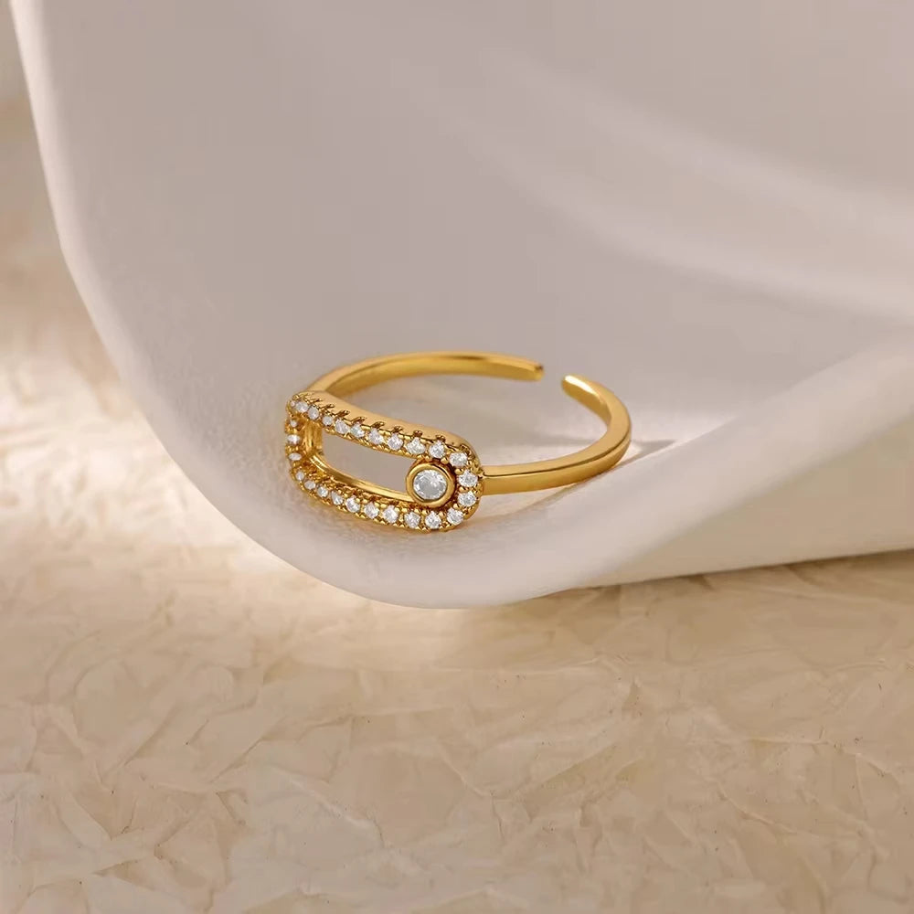 Luxury Zircon Rings Twirly Threads