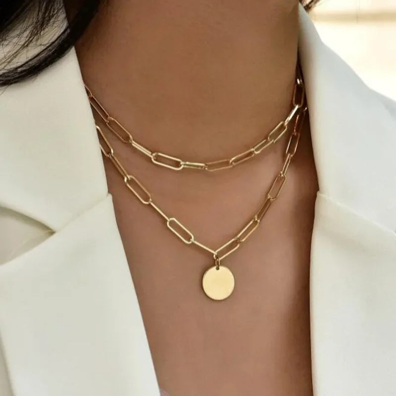 Sterling Silver Three-Layer Round Necklace Twirly Threads
