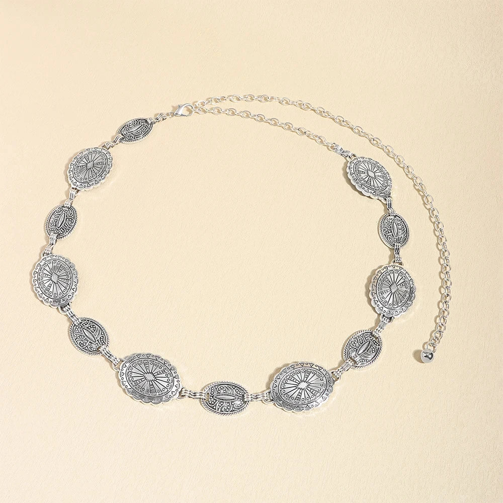 1/2pcs Retro Style WOMEN'S Metal Waist Chain Twirly Threads