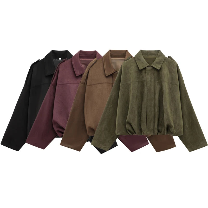 Bomber Jacket Sleeve Suede Jacket Twirly Threads