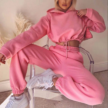 Long-sleeved Sports Casual Suit Waist Two-piece Set Twirly Threads