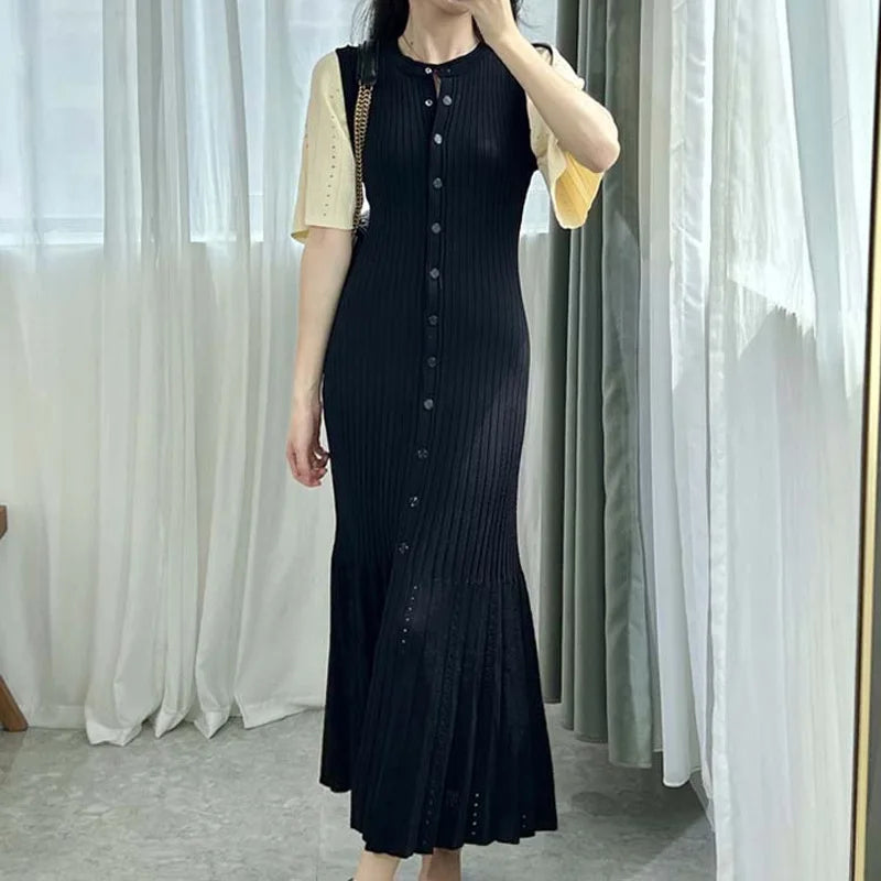 French Slimming Knitted Mermaid Dress Twirly Threads