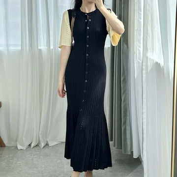 French Slimming Knitted Mermaid Dress Twirly Threads