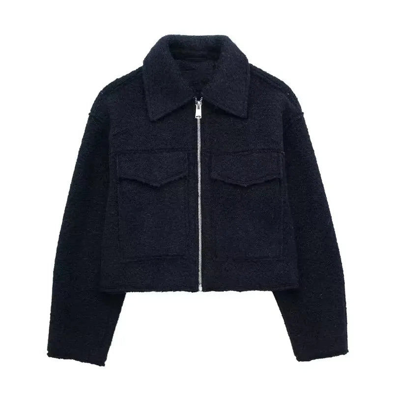 Grey Front Zipper Jackets Vintage Twirly Threads