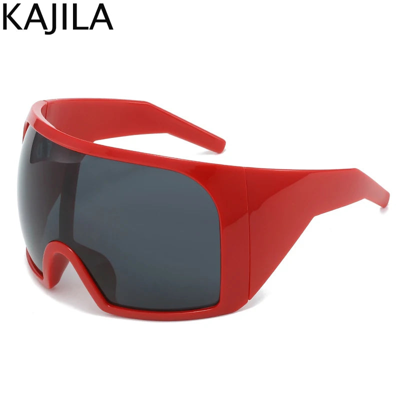 Oversized Punk Shield Sunglasses Twirly Threads