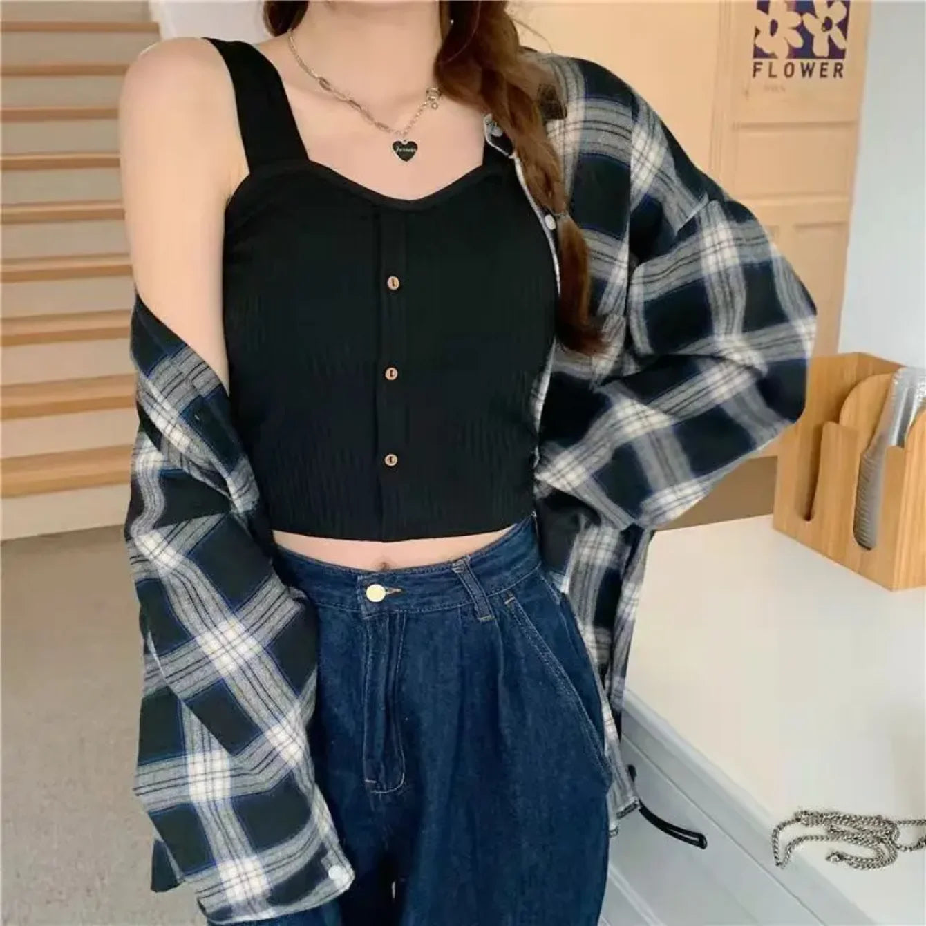 Cropped Tops with Bra Pads Corset Suspenders Vest Camisole Twirly Threads