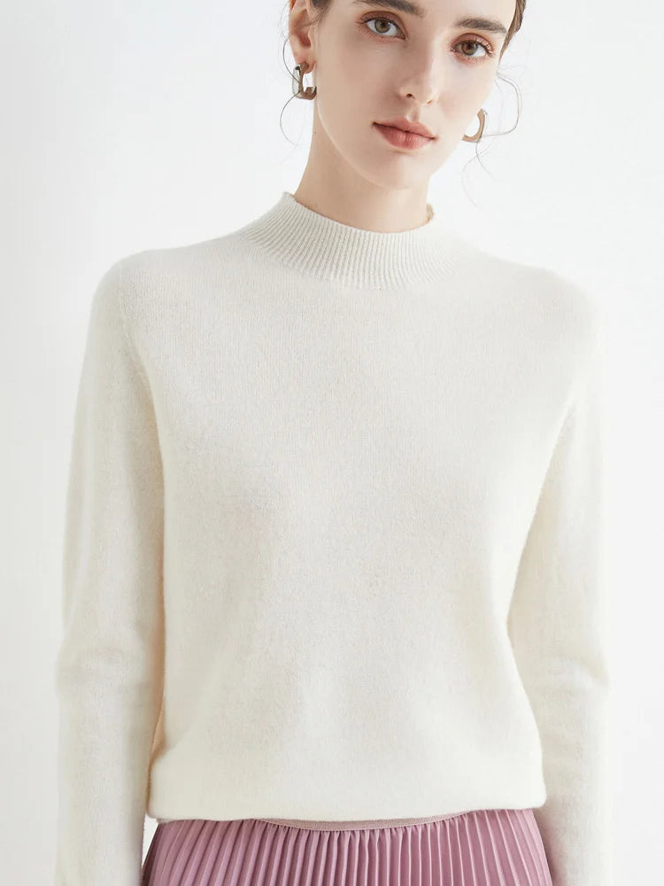 Winter Solid Mock-neck Pullover Sweater Twirly Threads