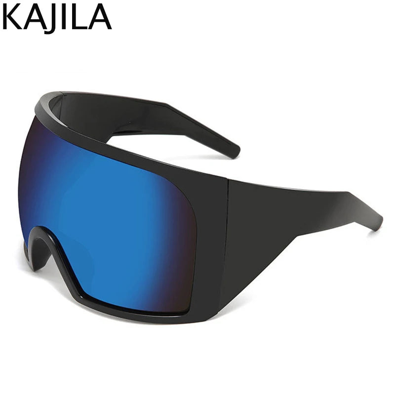 Oversized Punk Shield Sunglasses Twirly Threads